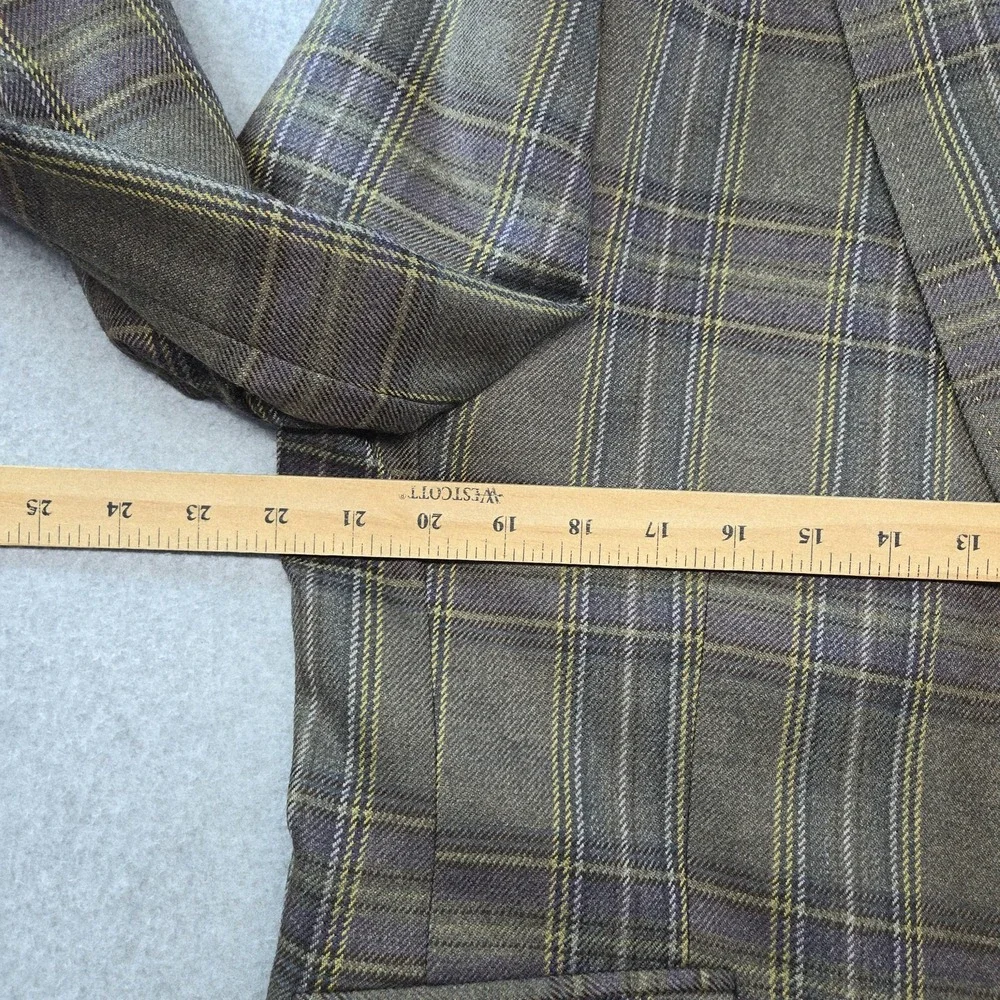 Ted Baker Sport Coat Mens 44 Brown Plaid Wool Tweed 2 Button Made In Italy